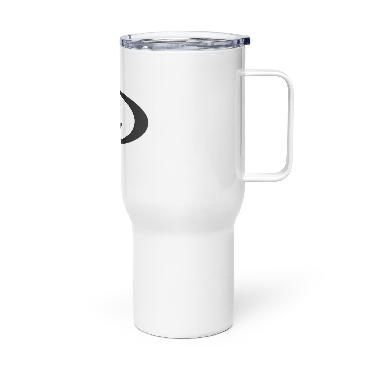 Travel mug with a handle