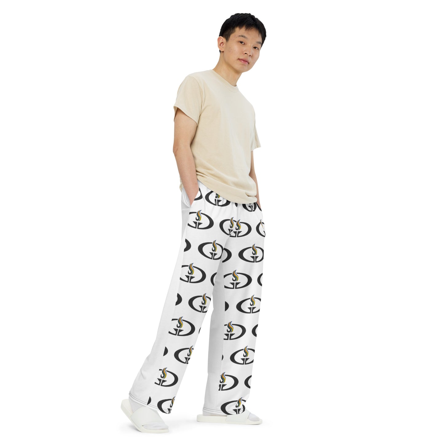 All-over print unisex wide-leg pants