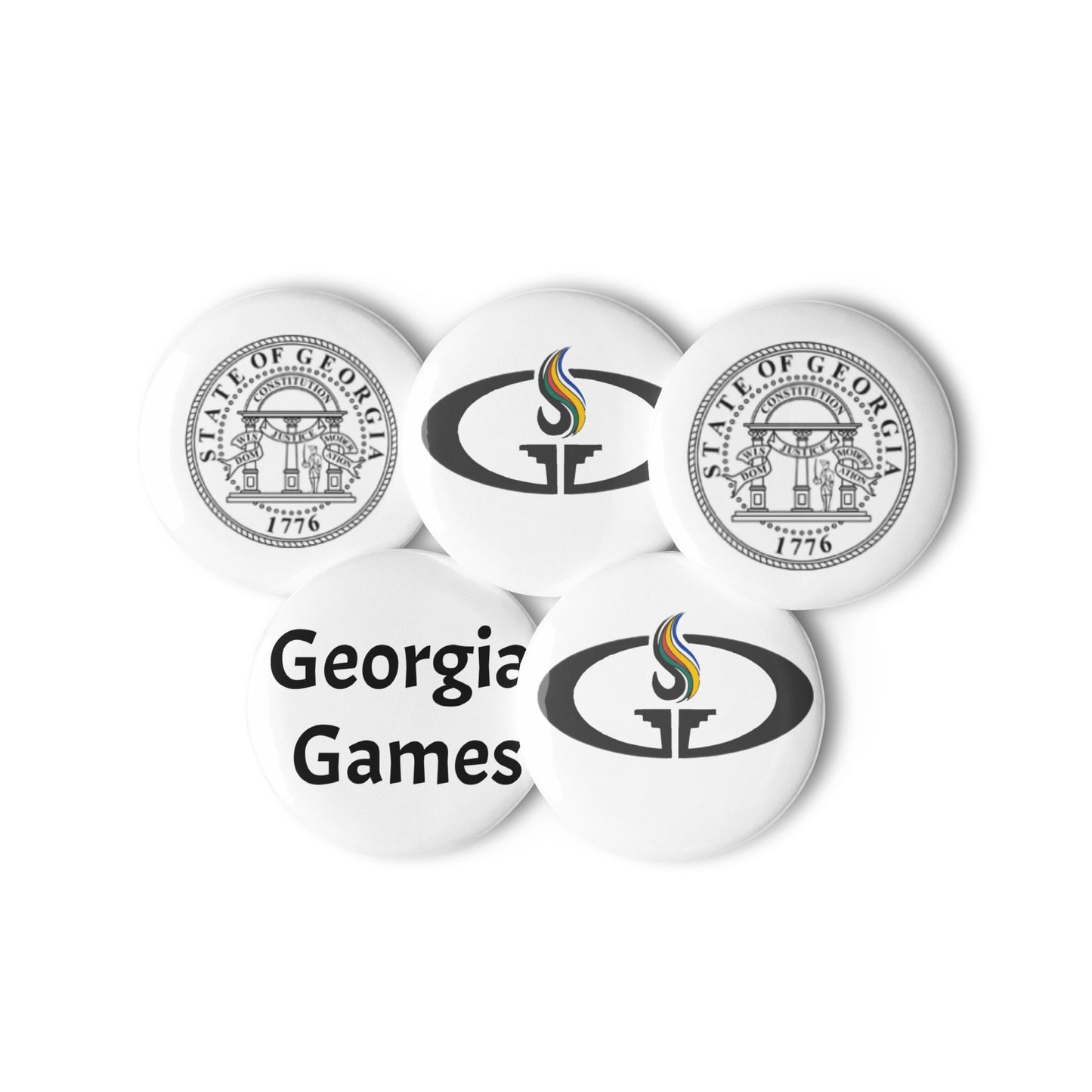 Set of pin buttons