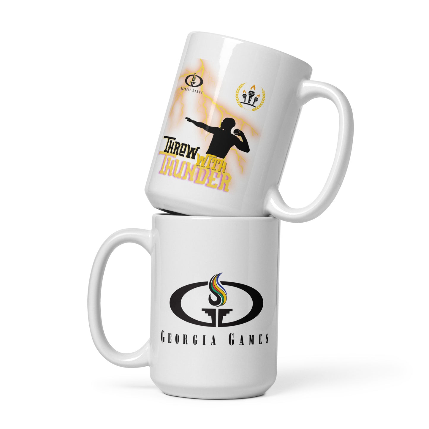 White Throw with Thunder mug